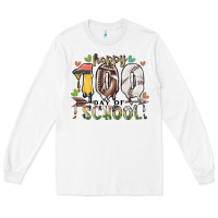 White happy 100 day of school american football baseball Long Sleeve Tee - RacoonDesign