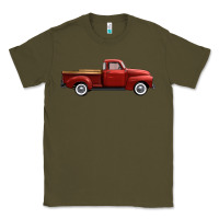 Army Green western red truck right side view Classic Tee - FaDigitalArtStudio