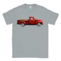 Heather Grey western red truck right side view Classic Tee - FaDigitalArtStudio