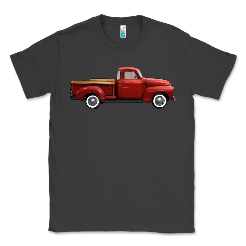 Western Red Truck Right Side View Classic Tee by FaDigitalArtStudio | Teevron