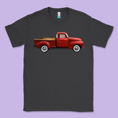 Western Red Truck Right Side View Classic Tee Designed By Fadigitalartstudio