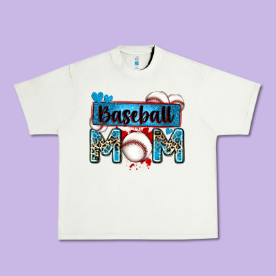 Baseball Mom With Leopard Urban Heavy Tee Designed By Zillion Design Studio
