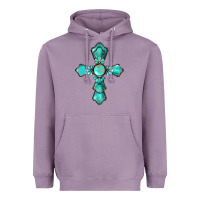 Lavender western turquoise gemstone cross Heavyweight Hoodie - BarkalooDesign