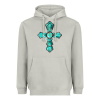 Moon Dust western turquoise gemstone cross Heavyweight Hoodie - BarkalooDesign