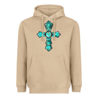Mushroom western turquoise gemstone cross Heavyweight Hoodie - BarkalooDesign