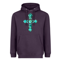 Plum western turquoise gemstone cross Heavyweight Hoodie - BarkalooDesign