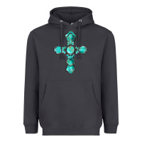 Smoke western turquoise gemstone cross Heavyweight Hoodie - BarkalooDesign