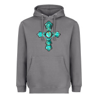 Storm western turquoise gemstone cross Heavyweight Hoodie - BarkalooDesign
