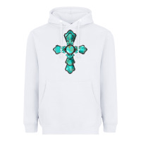 White western turquoise gemstone cross Heavyweight Hoodie - BarkalooDesign