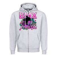 Heather Grey bmx princess Zipper Hoodie - AdoDesignShop