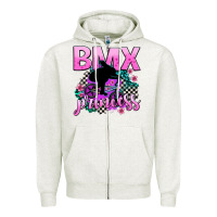 Oatmeal Heather bmx princess Zipper Hoodie - AdoDesignShop