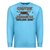 Ocean Blue caffeine & kindness Premium Sweatshirt - MaliasSmallBusiness
