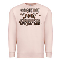 Pale Pink caffeine & kindness Premium Sweatshirt - MaliasSmallBusiness