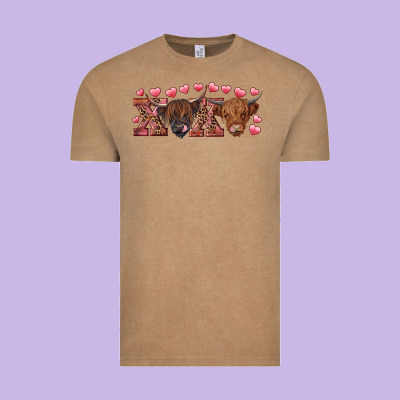 Xoxo Highland Cows Vintage Tee Designed By Ranaportraitstore