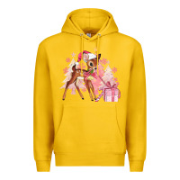 Lemon reindeer pink christmas Premium Hoodie - MaliasSmallBusiness