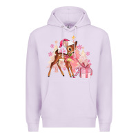 Lilac reindeer pink christmas Premium Hoodie - MaliasSmallBusiness