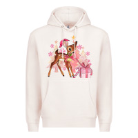 Pale Pink reindeer pink christmas Premium Hoodie - MaliasSmallBusiness