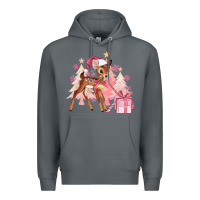 Rock reindeer pink christmas Premium Hoodie - MaliasSmallBusiness