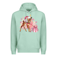 Seafoam reindeer pink christmas Premium Hoodie - MaliasSmallBusiness