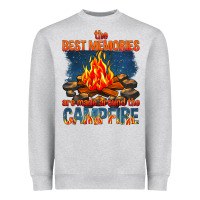 Heather Grey the best memories are made around the campfire Heavyweight Sweatshirt - texasbilliewilder