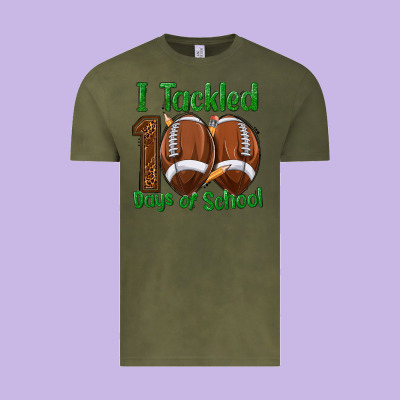 I Tackled 100 Days Of School Football Vintage Tee Designed By Texasbilliewilder