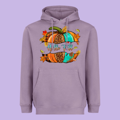 Pumpkin Hello Fall Heavyweight Hoodie Designed By Nancycooperartshop