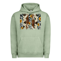 Pigment Oil Green sunflower cowhide brush stroke Urban Hoodie - Artiststas