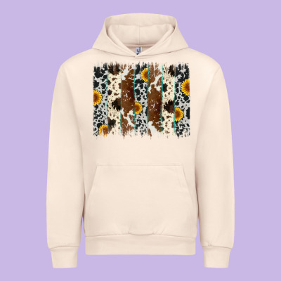 Sunflower Cowhide Brush Stroke Urban Hoodie Designed By Artiststas
