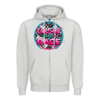 Dove Grey take me to the race Zipper Hoodie - AdoDesignShop