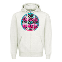 Oatmeal Heather take me to the race Zipper Hoodie - AdoDesignShop