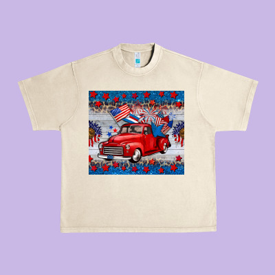 American Truck 4th Of July Tumbler Urban Heavy Tee Designed By Barkaloodesign
