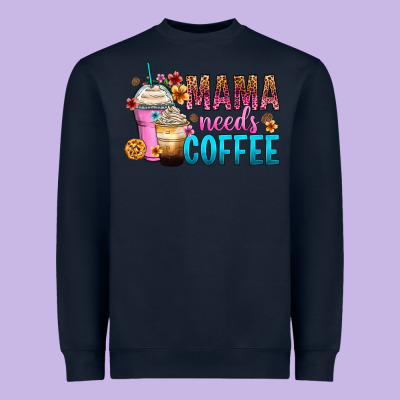Mama Needs Coffee Heavyweight Sweatshirt Designed By Zillion Design Studio