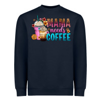 Navy mama needs coffee Heavyweight Sweatshirt - Zillion Design Studio