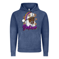 Vintage Denim believe purple and gold african american santa Vintage Hoodie - RanaPortraitStore