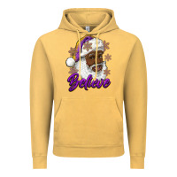 Vintage Mustard believe purple and gold african american santa Vintage Hoodie - RanaPortraitStore