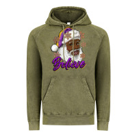 Vintage Olive believe purple and gold african american santa Vintage Hoodie - RanaPortraitStore