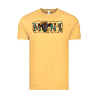 Vintage Mustard western mini black highland calf Vintage Tee - RanaPortraitStore