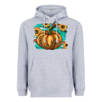 Heather Grey pumpkin western Heavyweight Hoodie - BarkalooDesign