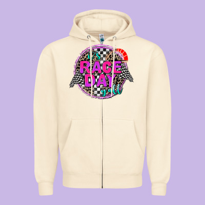 It's Race Day Y'all Zipper Hoodie Designed By Adodesignshop