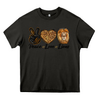 Asphalt Peace Love Lion Head Heavy Core Tee - LillyAllenDesigns