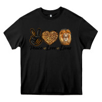 Black Peace Love Lion Head Heavy Core Tee - LillyAllenDesigns