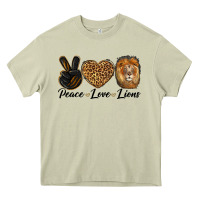 Mossy Peace Love Lion Head Heavy Core Tee - LillyAllenDesigns