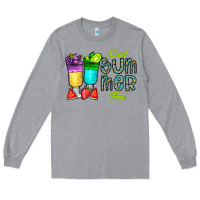 Heather Grey sweet summer time3 Long Sleeve Tee - CowhideDigitalArt