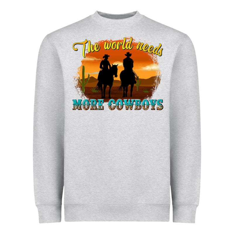 The World Needs More Cowboys Heavyweight Sweatshirt by texasbilliewilder | Teevron