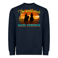 Navy the world needs more cowboys Heavyweight Sweatshirt - texasbilliewilder
