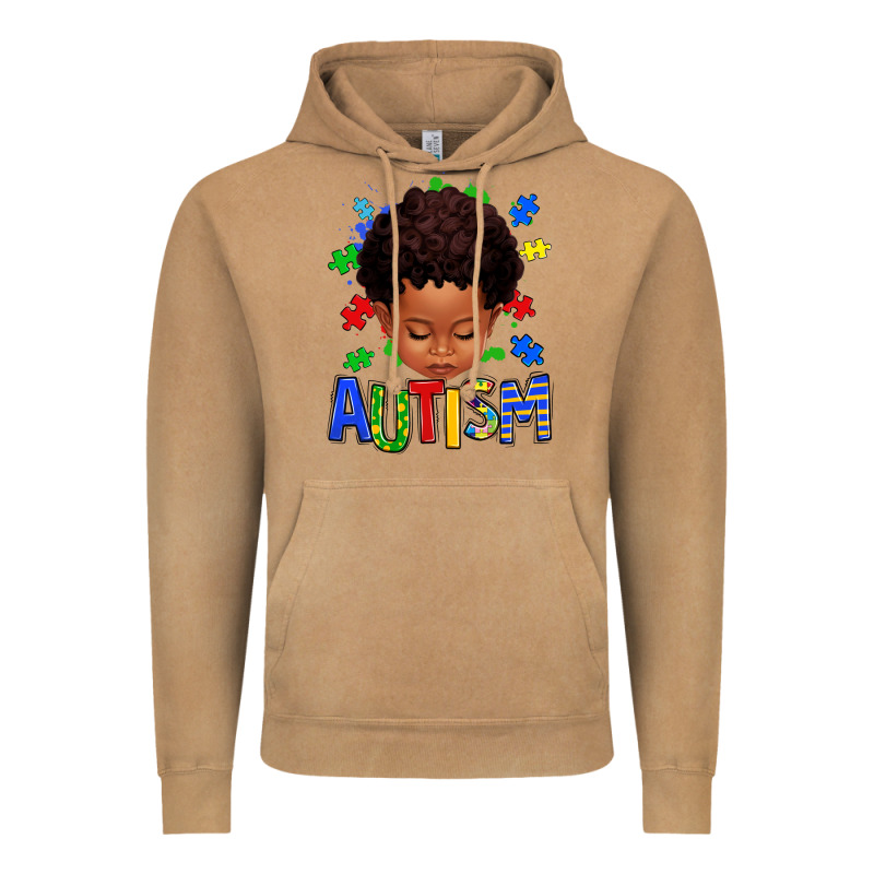Autism Afro Kid Full Face Vintage Hoodie by texasbilliewilder | Teevron