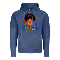 Vintage Denim autism afro kid full face Vintage Hoodie - texasbilliewilder