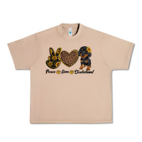Burro peace love dachshund Urban Heavy Tee - RanaPortraitStore