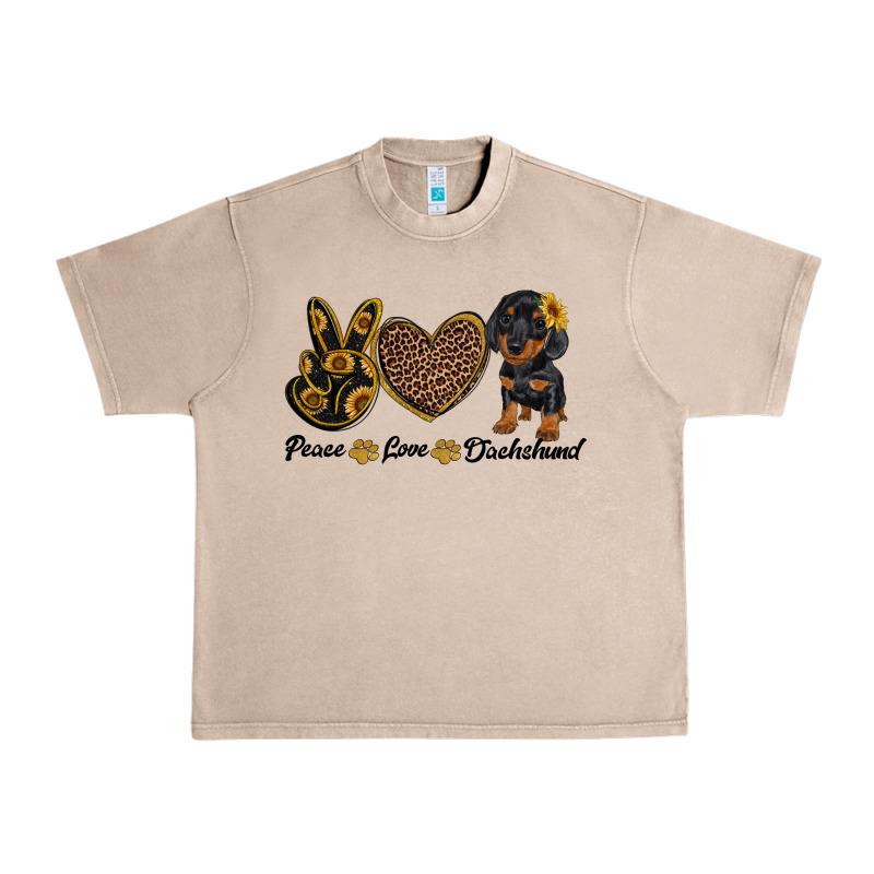 Peace Love Dachshund Urban Heavy Tee by RanaPortraitStore | Teevron