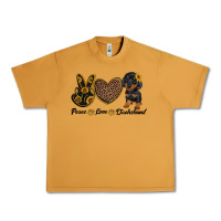 Peanut Butter peace love dachshund Urban Heavy Tee - RanaPortraitStore